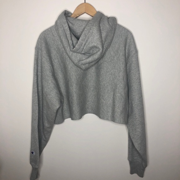 Champion Reverse Weave Crop Cut Off Hoodie L - Picture 6 of 9